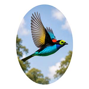 Paradise Tanager Full Flight
